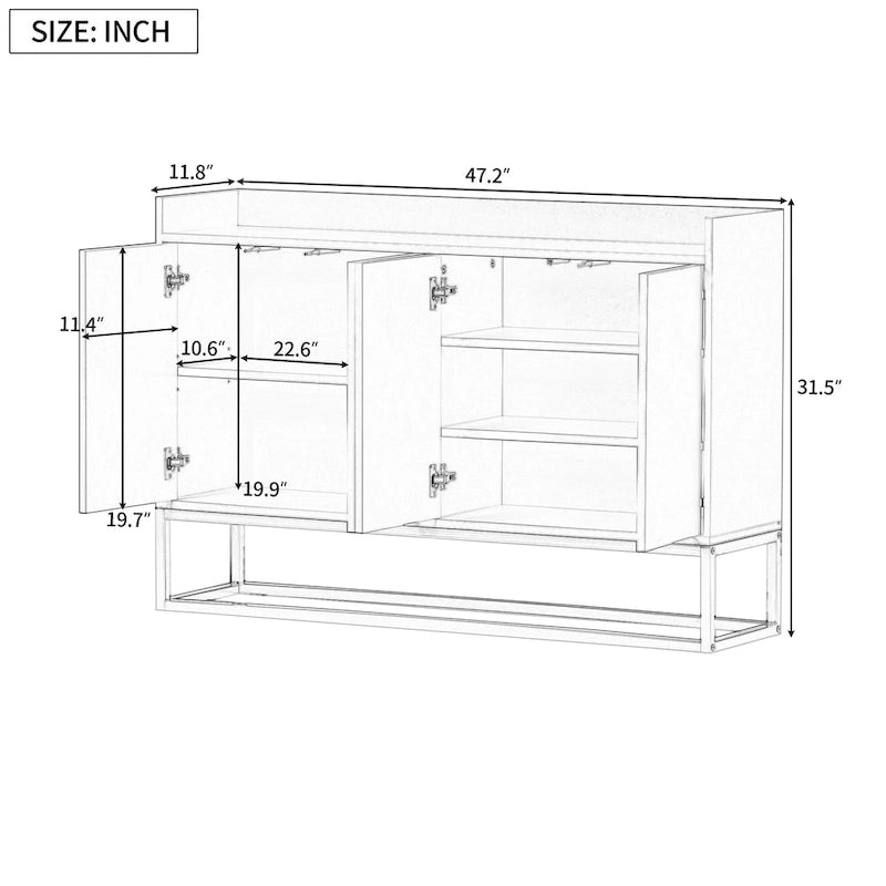 Küchenbuffet Sideboard Kaffeebar-Schrank Akzent-Aufbewahrungsschrank Serviertisch