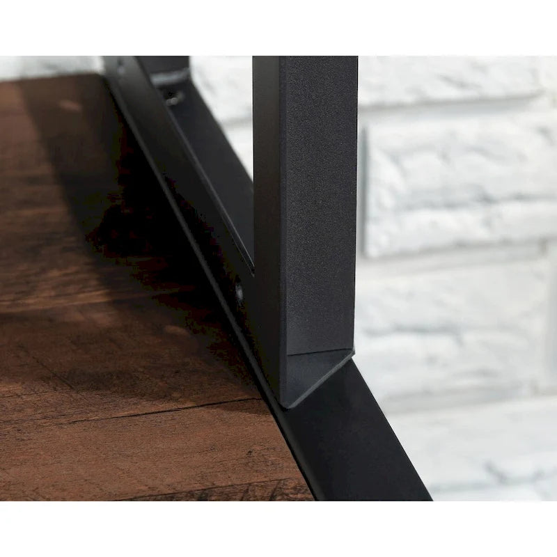 Großer Bürotisch-Aufsatz mit verstellbaren Einlegeböden, Barrel Oak Finish