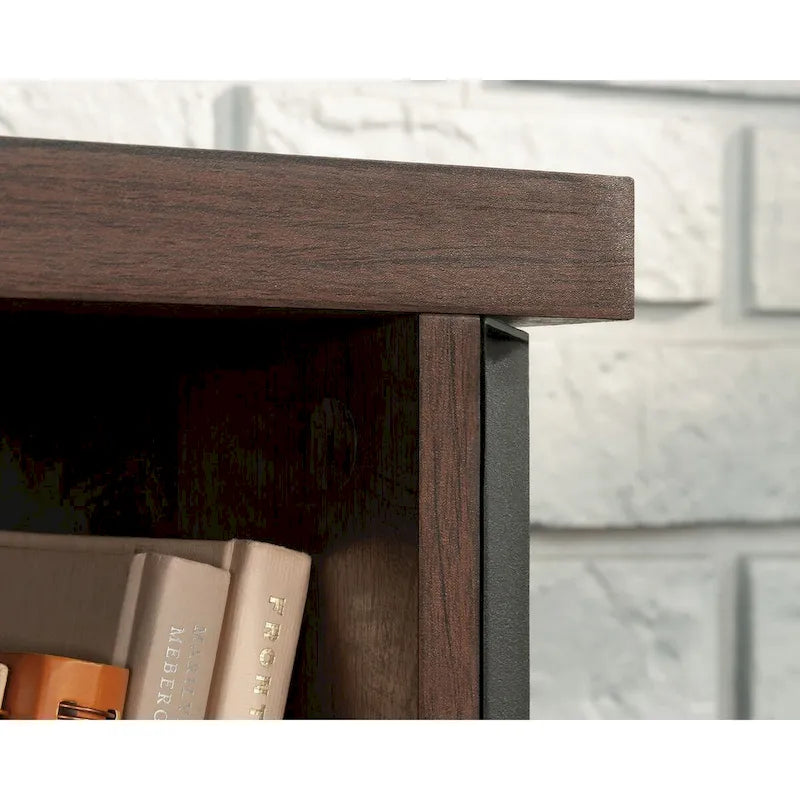 Großer Bürotisch-Aufsatz mit verstellbaren Einlegeböden, Barrel Oak Finish