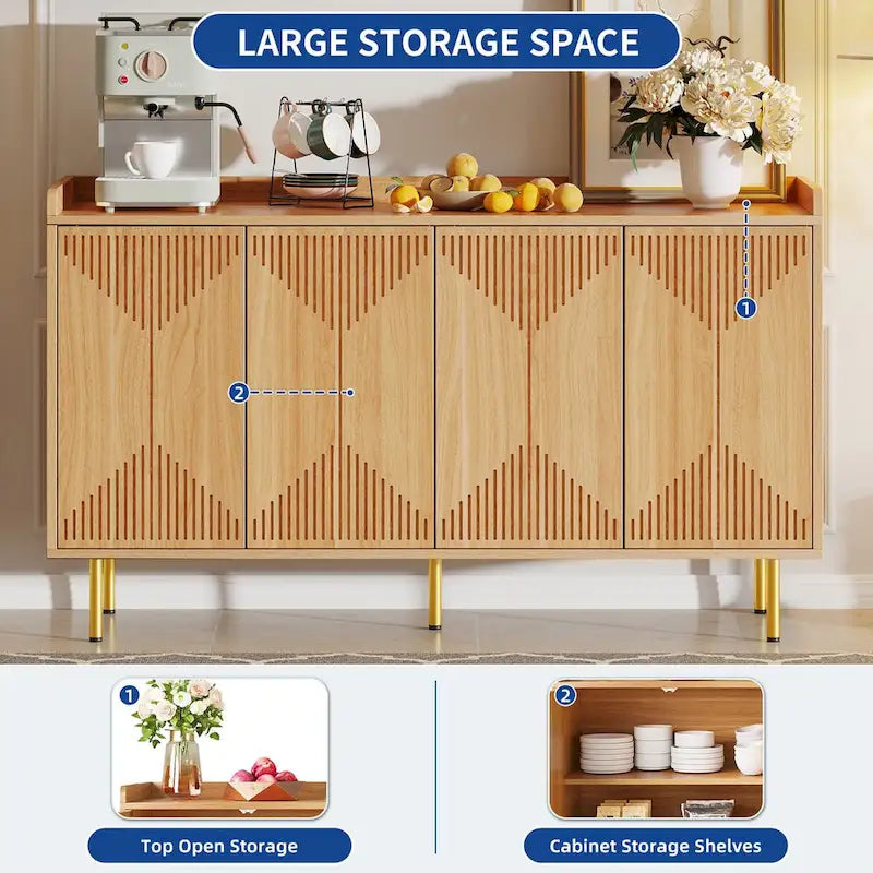Doppelseitiges Sideboard-Buffet mit 4 Türen und Ablagefach