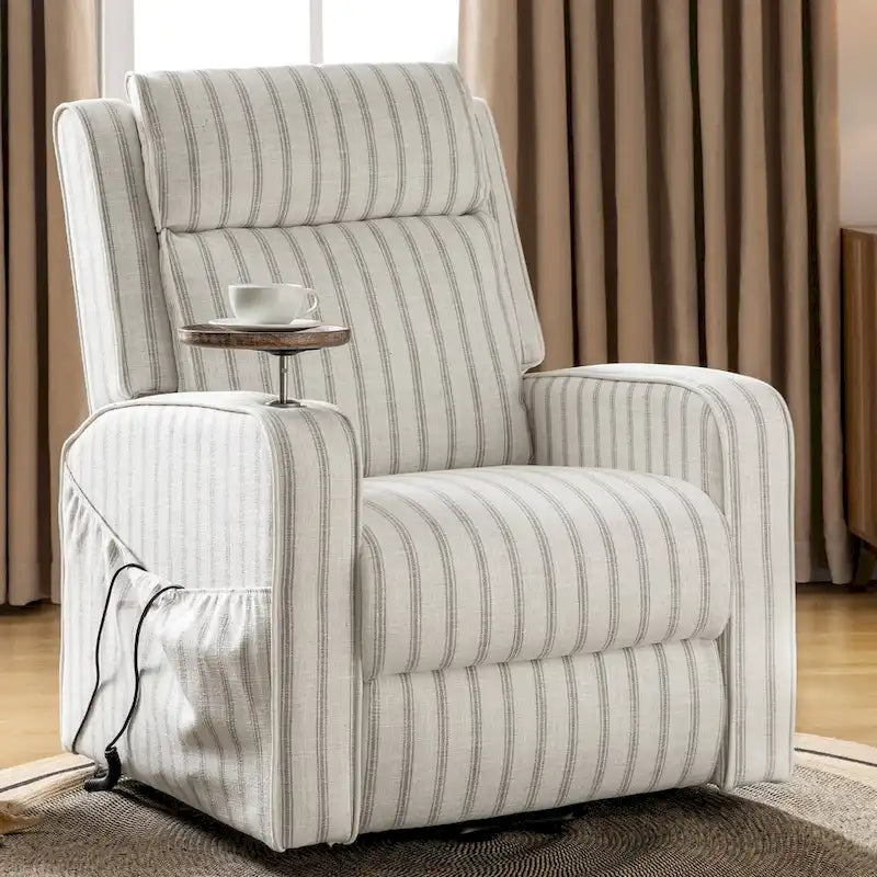 Darrell Modern Lift Assist Massage and Heating Power Recliner with Charing and Soild Wood Tray by HULALA HOME