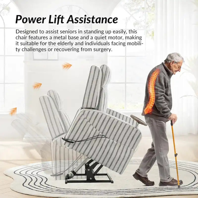 Moderner Lift Assist Massage- und Heizstromliegesessel mit Massivholztablett