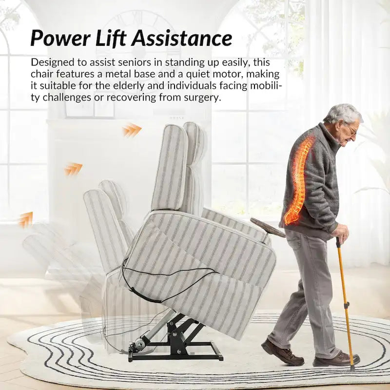 Moderner Lift Assist Massage- und Heizstromliegesessel mit Massivholztablett