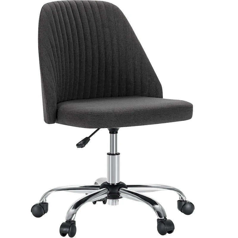 Armloser Home Office Schreibtischstuhl mit Rollen für kleine Räume