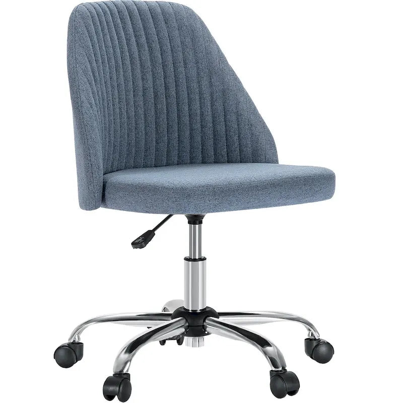 Armloser Home Office Schreibtischstuhl mit Rollen für kleine Räume
