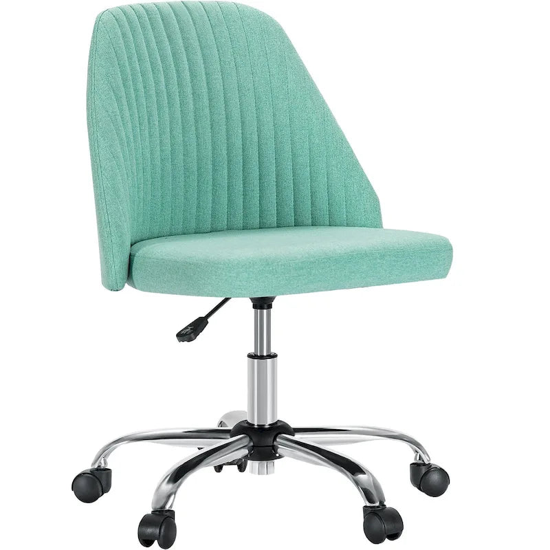 Armloser Home Office Schreibtischstuhl mit Rollen für kleine Räume