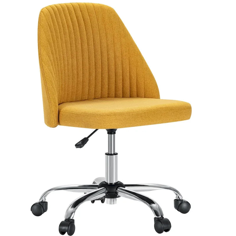 Armloser Home Office Schreibtischstuhl mit Rollen für kleine Räume