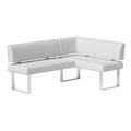 Somette Leah White Nook Corner Dining Bench